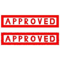 Stamp seal press notes approved. vector