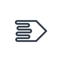 Line art arrow icon, used for direction. vector