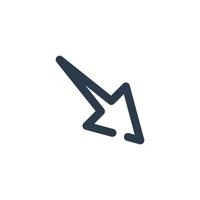 Line art arrow icon, used for direction. vector