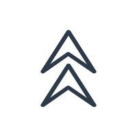 Line art arrow icon, used for direction. vector