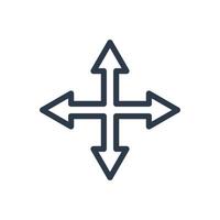 Line art arrow icon, used for direction. vector