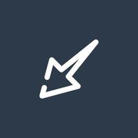 Line art arrow icon, used for direction. vector