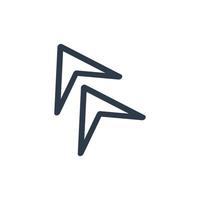 Line art arrow icon, used for direction. vector