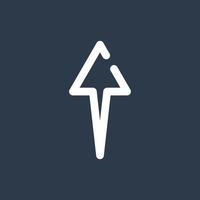 Line art arrow icon, used for direction. vector