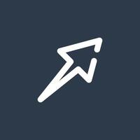 Line art arrow icon, used for direction. vector