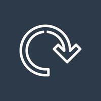 Line art arrow icon, used for direction. vector