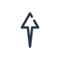 Line art arrow icon, used for direction. vector