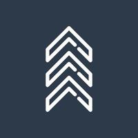 Line art arrow icon, used for direction. vector