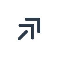 Line art arrow icon, used for direction. vector