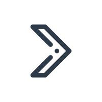 Line art arrow icon, used for direction. vector