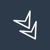 Line art arrow icon, used for direction. vector
