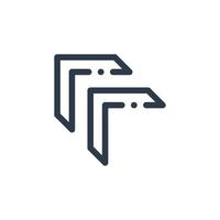 Line art arrow icon, used for direction. vector