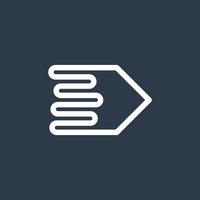 Line art arrow icon, used for direction. vector