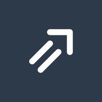 Line art arrow icon, used for direction. vector
