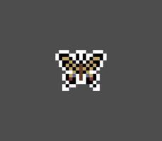 mariposa de píxeles de 8 bits. animal para activos de juego en ilustración vectorial.