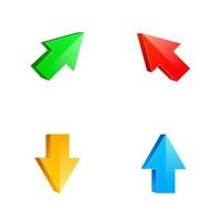 3D Arrows vector set. illustration with a Set Volume of Cursors, Web Signs.