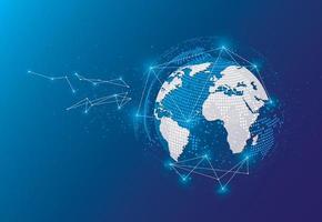 Global network connection. World map point and line composition concept of global business. Vector Illustration