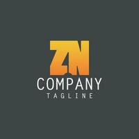 Initial Letter ZN Logo Desain With Negative Space Flag vector