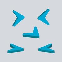 Bundle Isometric 3d Arrows Blue Free Vector