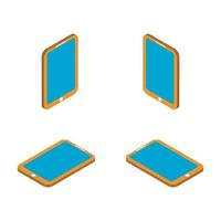 Set 3d Mobile Isometric With Multiple Viewpoints vector