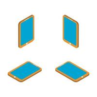 Set 3d Mobile Isometric With Multiple Viewpoints vector