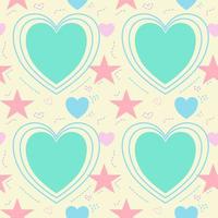 Seamless pattern heart with yellow background vector