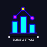 Regression in data mining RGB color pixel perfect icon for dark theme. Statistical method of information process. Simple filled line drawing on night mode background. Editable stroke. Arial font used vector