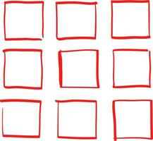 square box hand drawn doodle style for web site, logo and text check vector