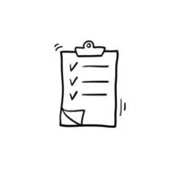 hand drawn Clipboard icon design template with doodle style cartoon isolated vector