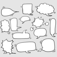 collection of Hand drawn set speech bubbles with doodle style Vector illustration