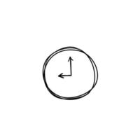 ilustración de reloj de garabato con vector de estilo de garabato aislado