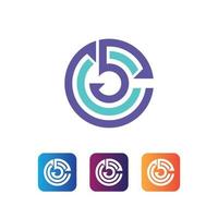 monogram letter mark c5 logo design app icon vector template