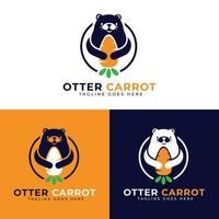 otter carrot logo design concept vector template