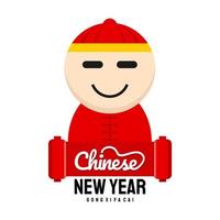 Flat Character Chinese New Year vector