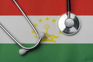 On the flag of Tajikistan is a stethoscope. photo