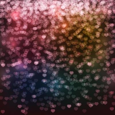 Valentine s day bright confetti on a dark background. Greeting card with falling hearts vector illustration. Easy to edit design template.