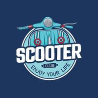 ilustración de dibujado a mano de scooter club vector