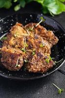 fried liver offal pork, beef healthy meal food snack on the table keto or paleo diet