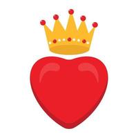 icono de vector de corazón de rey que puede modificar o editar fácilmente