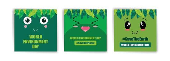 día Mundial del Medio Ambiente. educación y campañas sobre la importancia de proteger la naturaleza. publicación en redes sociales para el día mundial del medio ambiente. vector