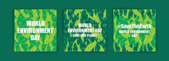 día Mundial del Medio Ambiente. educación y campañas sobre la importancia de proteger la naturaleza. publicación en redes sociales para el día mundial del medio ambiente. vector