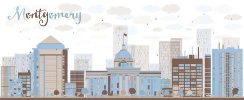 Abstract Montgomery Skyline with Color Building vector