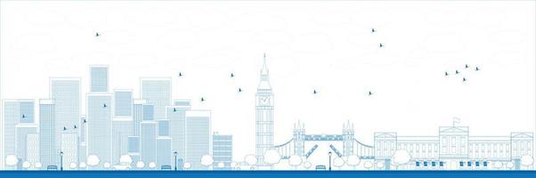 Outline London skyline with skyscrapers vector