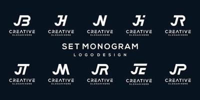 set collection monogram letter logo template vector