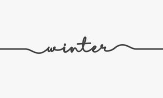 text winter handwriting design vector isolated on white background.