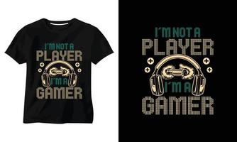 no soy un jugador, soy un jugador, diseño de camiseta vector