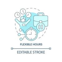 Flexible work time concept icon. Flextime. Adjustable job schedule abstract idea thin line illustration. Isolated outline drawing. Editable stroke. Roboto-Medium, Myriad Pro-Bold fonts used vector