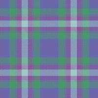 Scottish tartan pattern in purple, blue and yellow cage. Seamless fabric texture. Traditional Scottish checkered background. Vector illustration.