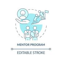 Mentorship concept icon. Professional experience sharing. Staff training abstract idea thin line illustration. Isolated outline drawing. Editable stroke. Roboto-Medium, Myriad Pro-Bold fonts used vector