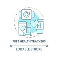 Health trackers for staff concept icon. Calorie monitoring. Activity tracking abstract idea thin line illustration. Isolated outline drawing. Editable stroke. Roboto-Medium, Myriad Pro-Bold fonts used vector